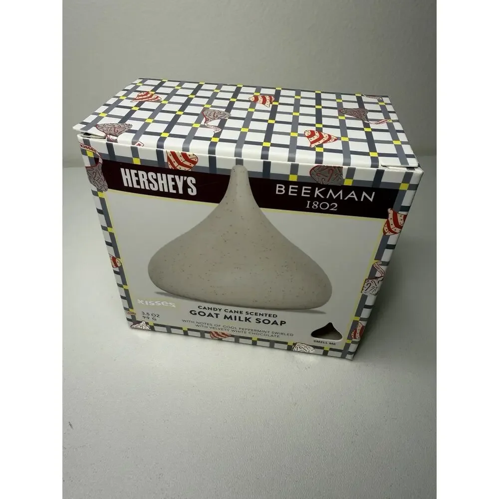 Beekman 1802 Candy Cane Scented Goat Milk Soap Kiss Shape 3.5oz Hershey Gift NEW